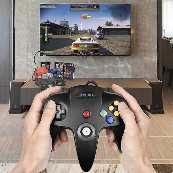 Retro N64 Trådbunden Speljoystick Ersättningskontroller 2st