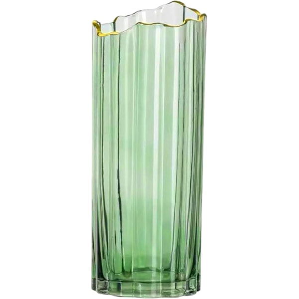 Hög Glasvas för Blomvas Tjock Stor Cylindervas Heminredning Grön 12x30cm
