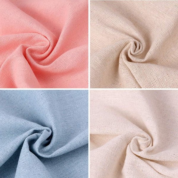 Broderistof, 4 stk. 4 farver naturligt linnedstof ensfarvet broderistof korsstings Aida-stof, 50 cm linnedstof