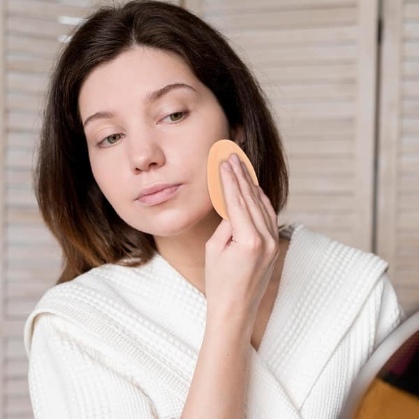 Sæt med 5 makeupsvampe, glatte svampe til foundation, hudfarve, professionelle makeupsvampe