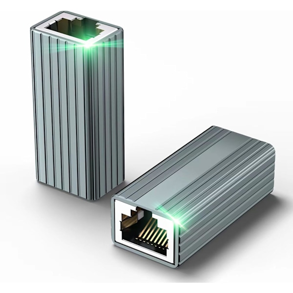 RJ45-liitin, Ethernet-liitin LAN-sovitin RJ45 naarasverkon jatke LAN-kaapelille, verkkokaapelille, 2 kpl