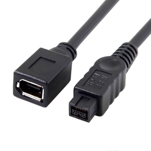 CY FW-012-BK 1394 Kabel FireWire 400-til-800 Adapterkabel 6F-9M Ledning 20cm - Svart