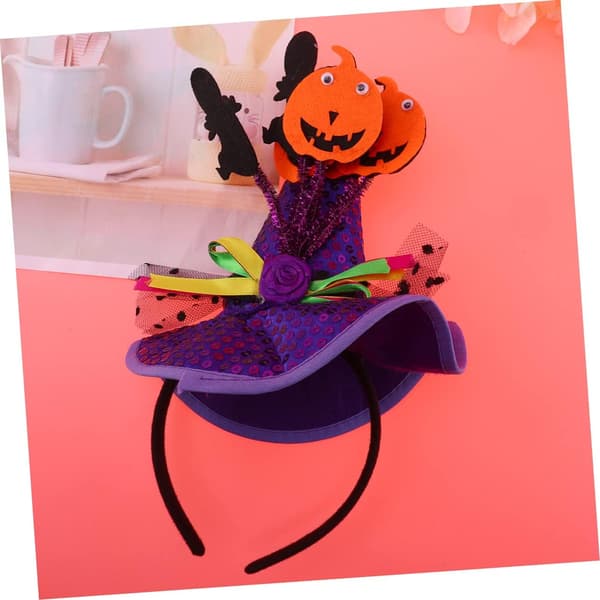 1 stk lilla stoffgresskar-hodebånd i stil med en heksehatt, perfekt for Halloween.