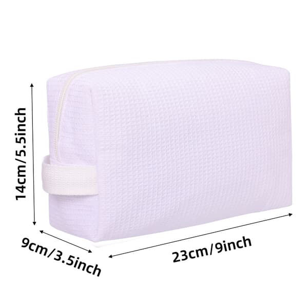 Necessär i bomull med stor kapacitet – Vit, mångsidig, 23 x 9 x 14 cm