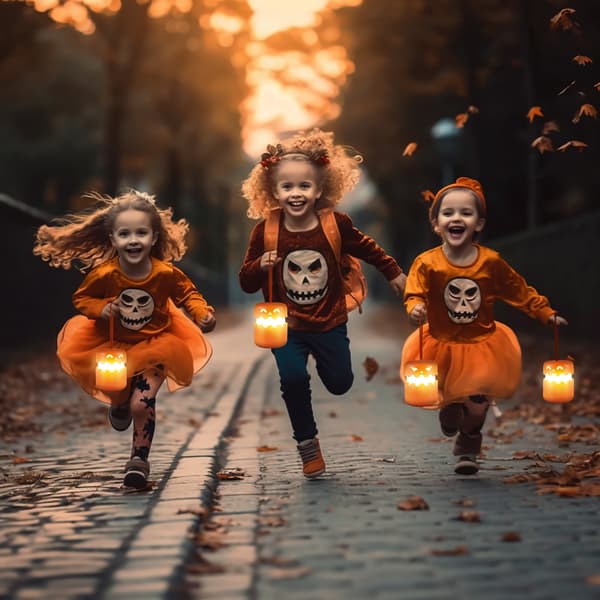 1 stk. Halloween Græskarlygte, Sammenklappelige Jack O'Lanterns, Bærbare Små Halloween-lys til Børn