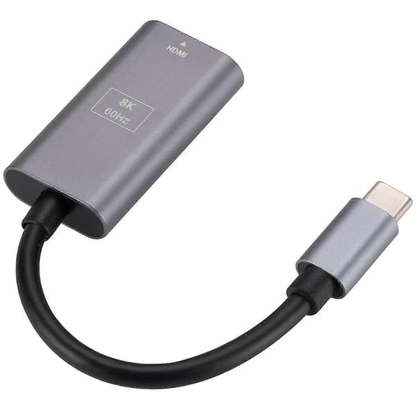 8K/60Hz USB 3.1 Type-C uros-HDMI naarasmuunninadapterikaapeli, 4,5x2,4x1cm