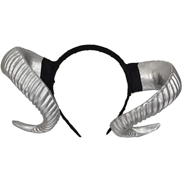Festlig Hårband med Fårullshorn, Djävulshorn, Cosplay Demon Kostymtillbehör, Partyhorn, Huvudbonad för Kvinnor Män Vuxna