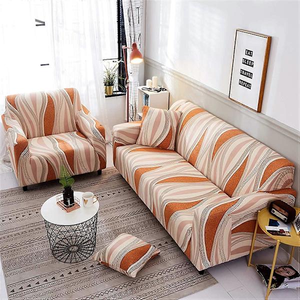 Sofatrekk elastisk stretch sofatrekk, for 1-seter. L-formet hjørnesofa krever to.