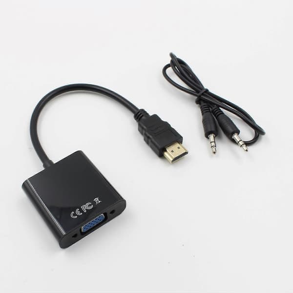 1080P HDMI til VGA Adapter Konverter Kabel+USB Strøm 3.5mm Audio Kabel HDTV PC