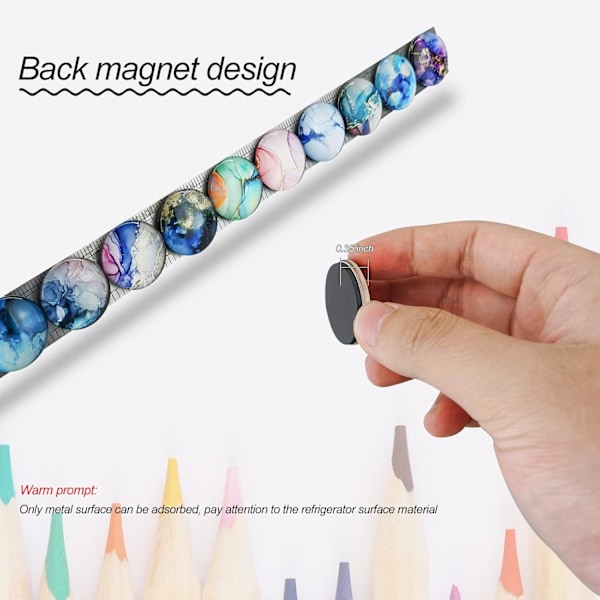 12 kpl Marmorointi Jääkaappimagneetteja 3D Lasinen Ilmoitustaulu Toimiston Magneettisetti Vintage Estetiikka Marmorointi Pienet Jääkaappimagneetti