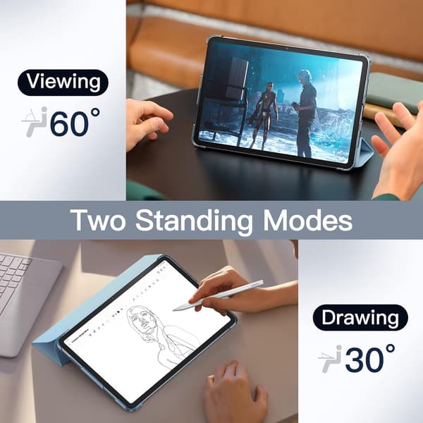 Xiaomi Mi Pad 6/6 Pro (11-tommer, 2023 model, 6. generation), slankt stativ hårdt bagsidecover (lyseblå)