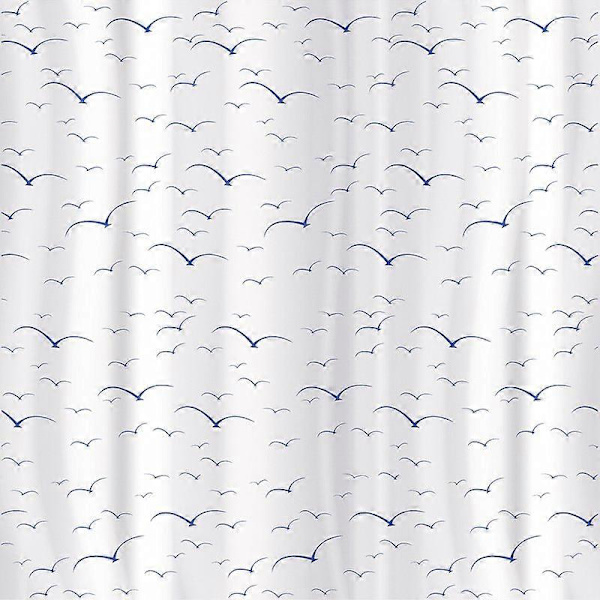 Dusjforheng 180X180cm Vanntett Tekstil Polyester 12 Ovale Ringer