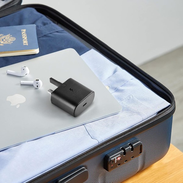25W Hurtiglader med USB C-kabel - Kompatibel med/ Galaxy-smarttelefoner og andre USB Type C-enheter