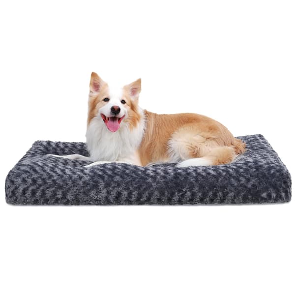 Säng för katt och hund, maskintvättbar husdjursbädd, extra liten (59 x 46 x 7,5 cm), grå virvel