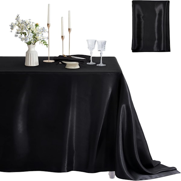 Polyester dug, 145 x 220 cm, sort, ensfarvet stil