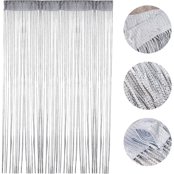 Stringgardinpanel, Glitter Dør Vegg Vindusdører Panel Flueskjerm Frynser Romdeler Persienner, Duskeribbon