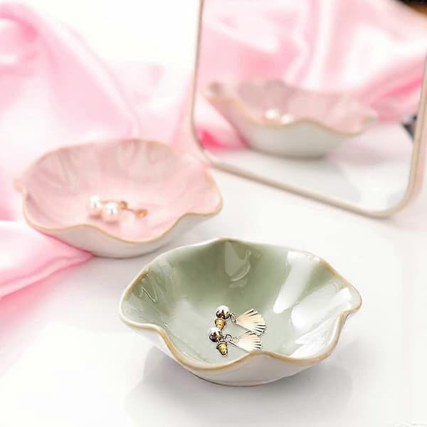 Smyckesskål i keramik, liten ringhållare, smyckesfat, prydnadsbricka