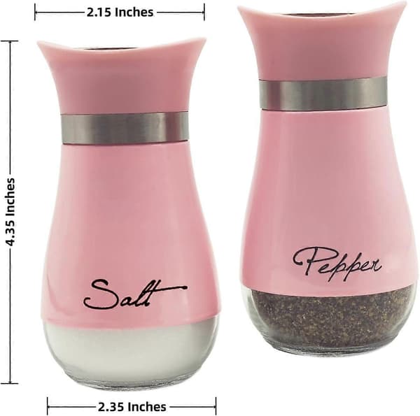 2-pack Salt- och pepparkar Salt- och pepparströare Salt- och pepparset Saltkar Kökstillbehör (Rosa)