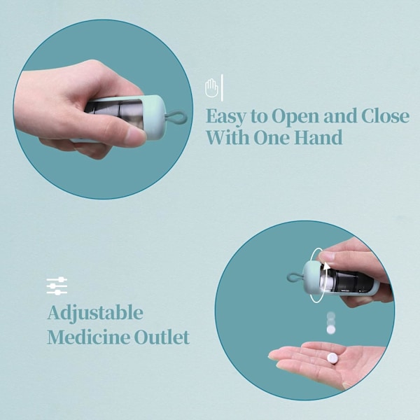 Pilleæske, Bærbar Nøglering Mini Tablet Organiser, 3 Rum Stor Kapacitet Pilledispenser