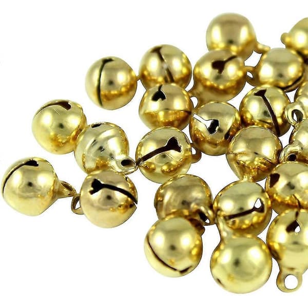 100 stycken dekorativa metallklockor, DIY-klockor för krans, guld