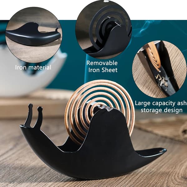 Snigelformad myggspiralhållare (2-delat set), lämplig för sovrum och utomhusbruk