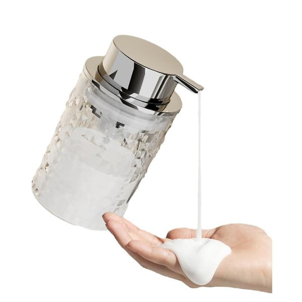Sæt med 2 genopfyldelige 250 ml klare skumsæbedispensere med plastikpumper, badeværelsessæbedispenser