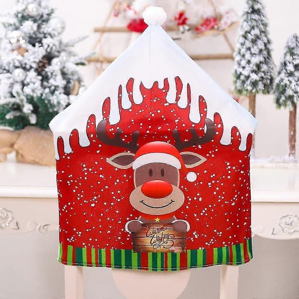 Älg julgransprydnader juldekoration stolsöverdrag matstol tomte hem fest dekor