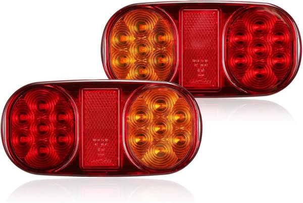 To bageste LED-positionslys til trailer, 12V LED-trailerlys, P67 vandtæt, ECE- og EMC-certificeret.