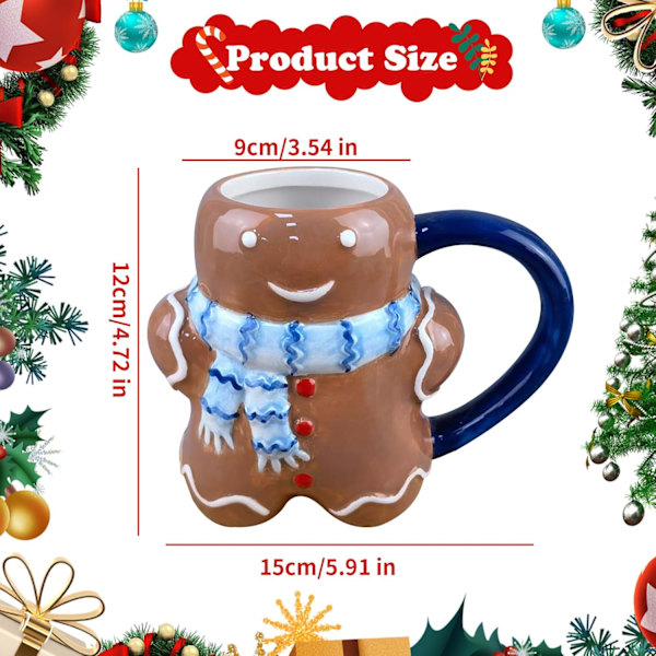 Julekrus Keramiske Porselenskrus Keramiske Kaffekopper Jule Julekrus Gaver DIY Krus Jule Keramisk Kopp (430ml)