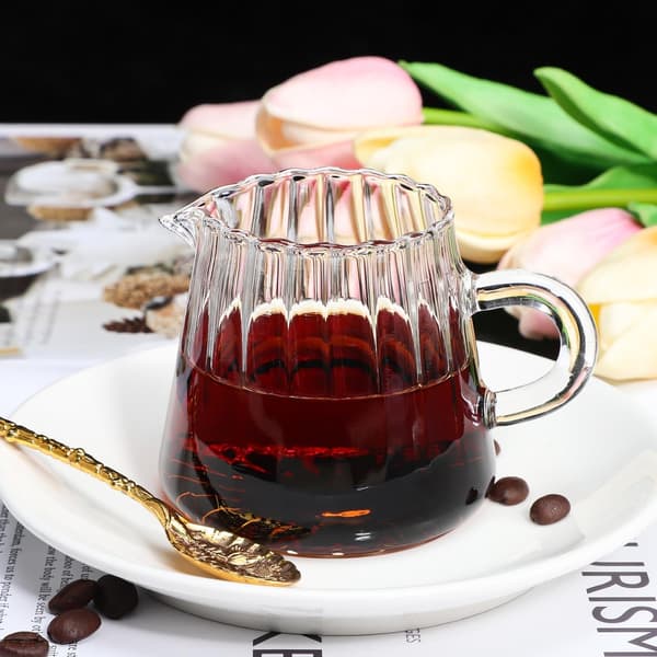 150 ml mælkeskummerkande i glas, ideel til hjemme- og restaurantbrug med kaffe og te