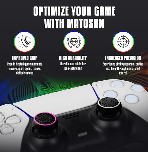 Joystick-hetter – Kontrollertilbehør – Forbedrer presisjon og kontroll – Kompatibel med PS5 og PS4