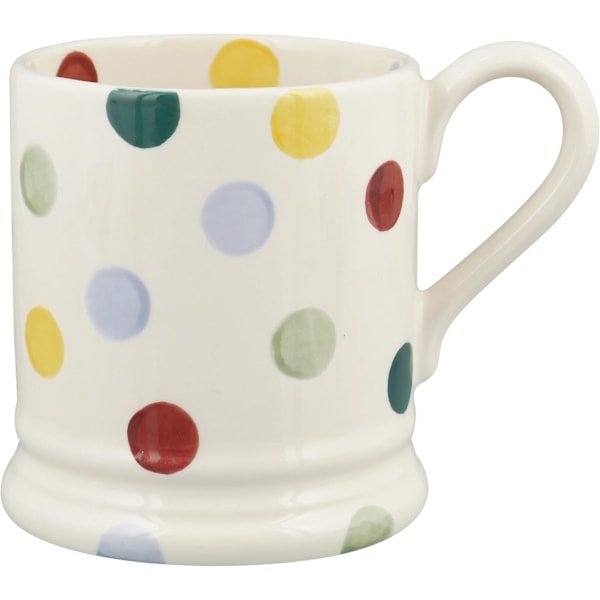 Stor Krus, Keramisk Kaffekrus Stor - Stentøjs Krus, Latte, Kaffe - Smukke Krus, Fødselsdagsgave - Kaffekrus Polkaprikker