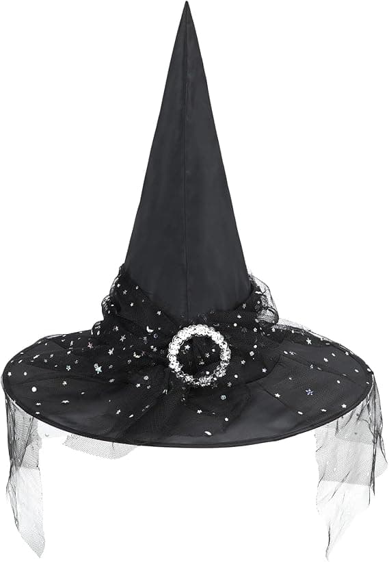 Halloween Heks Hat til Kvinder Spirallace Halloween Kostume Tilbehør til Fest
