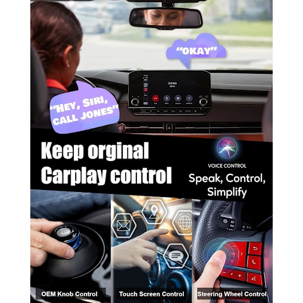 Trådlös CarPlay-adapter 2025 Uppgraderad, Plug & Play, Trådlös adapter för Apple Car Play, Bilar från 2016 & iPhone iOS 12+