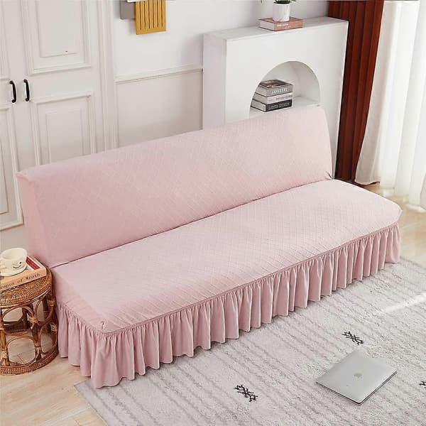 Sofatrekk uten armlener Stretch sofatrekk rosa