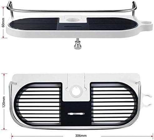 Badeværelseshylde til brusestang, Aluminium Badeværelse Bruser Rack Organizer Holder