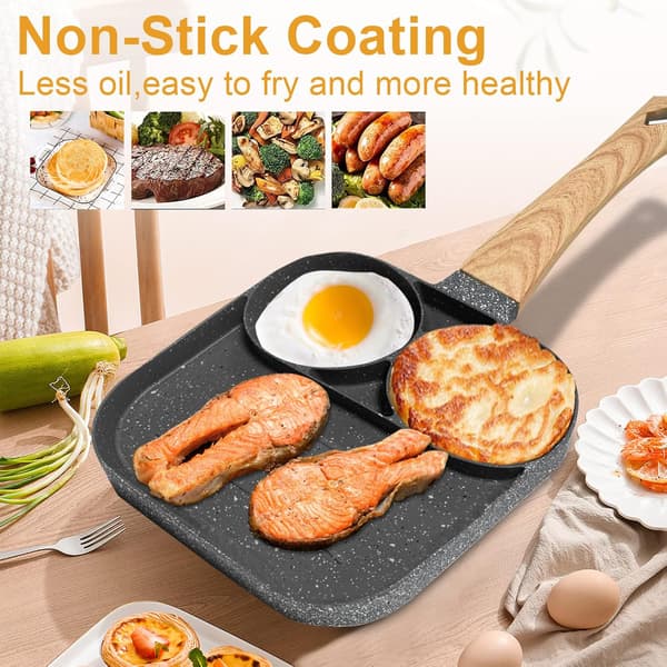 Egg Stekepanne, Non-Stick Pannekakepanne Eggpanne Aluminium Frokost Biff Stekt Egg Burgerpanne