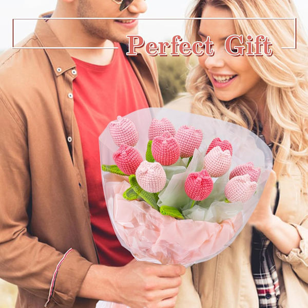 Blomsterbuket Hæklesæt til Begyndere, Inkluderer Trin-for-Trin Video Tutorial, Komplette Hæklesæt med Instruktioner til DIY Håndværk