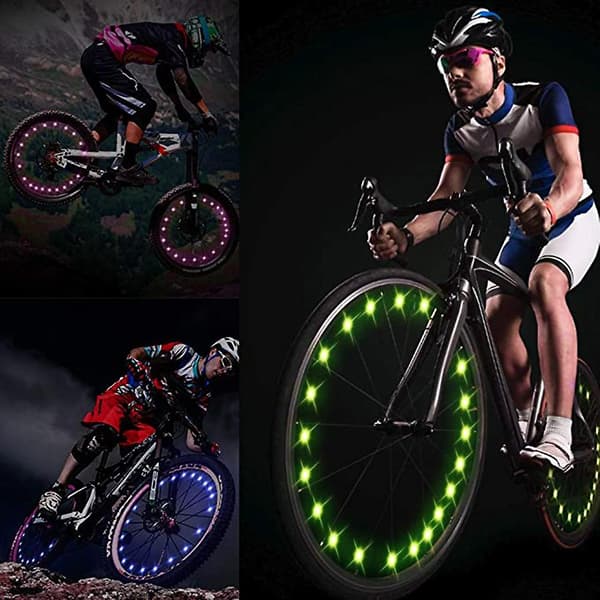 LED Felglys for Sykkel - Pynt til Terrengsykkelramme & Eikelys for Nattsykling blue