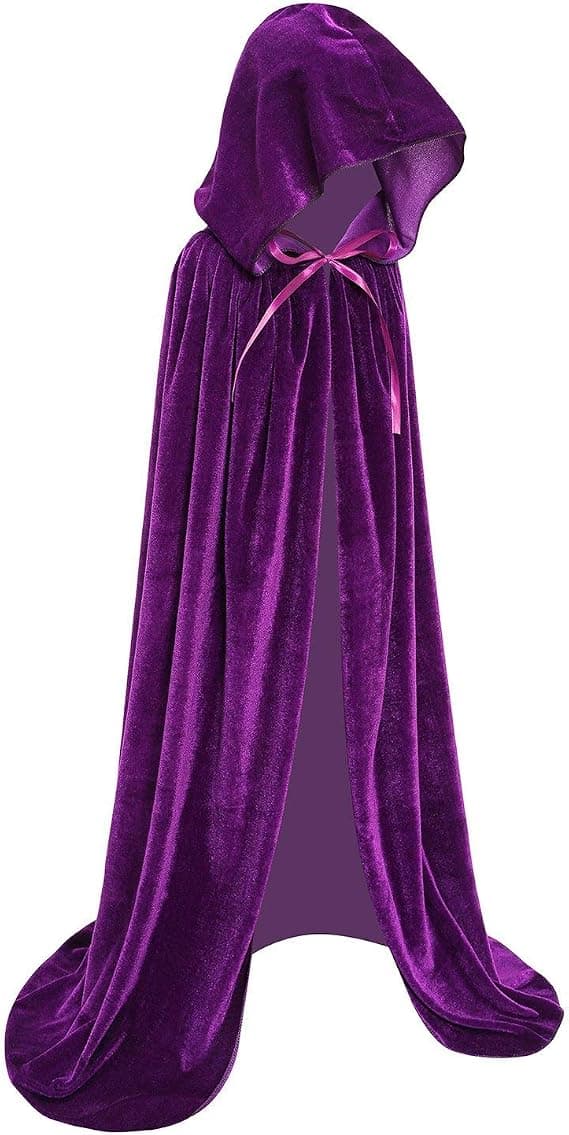 Børnefløjls kappe med hætte til Halloween Jule Cosplay Kostumer Purple S
