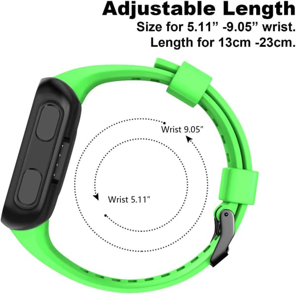 Blød silikone udskiftningsrem til Garmin Forerunner 35 Smart Watch, passer til 130-230 mm håndled, grøn