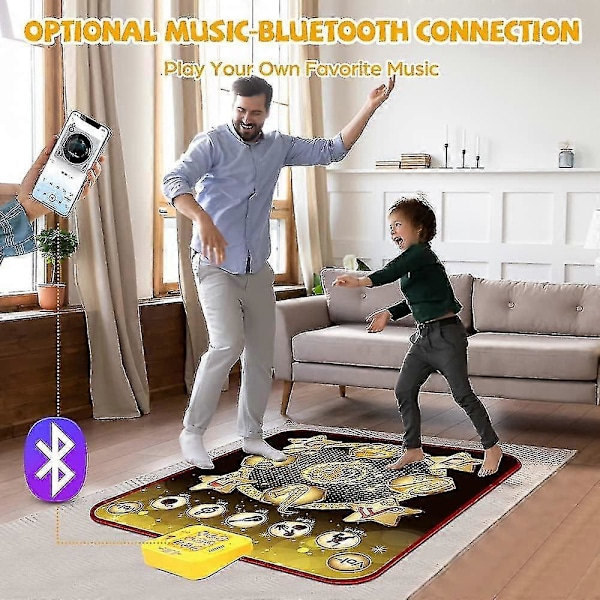 Dansematte, Dansespill Lekegave For 3-12 År Gamle Barn Jenter Gutter, Danseplate Med Trådløs Bluetooth, 9 Utfordringsmodus