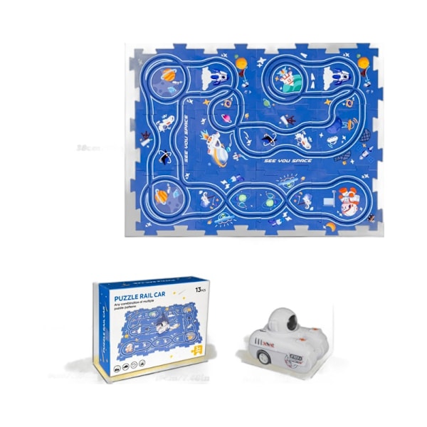 Pusselbana Spårbil DIY Jul Spårbil Barnleksak 4-piece puzzle