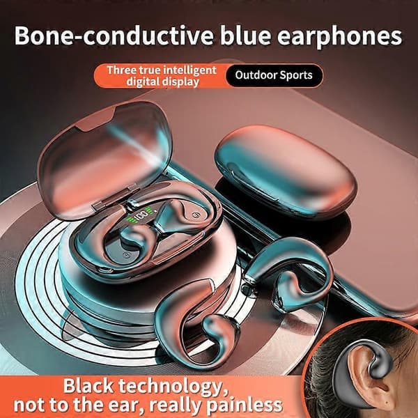 Typ B JR02 Bluetooth Headset Trådlösa Hörlurar med Digital Display Laddningsfodral