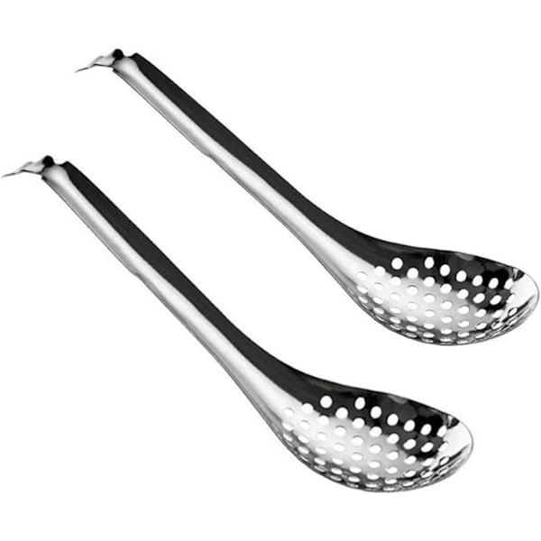 Spherificationssked - Set med 2 rostfria spherificationsskedar Molekylär slitsad barsked kök