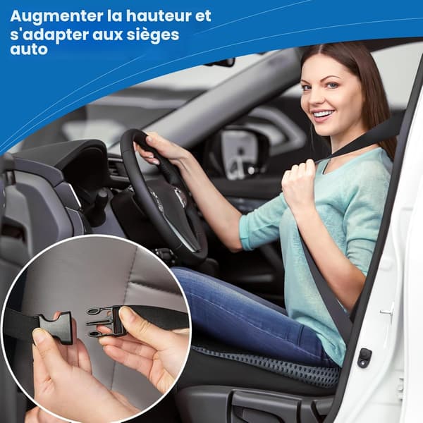 Memory Foam Bilsædehynde / Boosterhynde (Velegnet til Biler, Lastbiler og Varevogne) — Sort