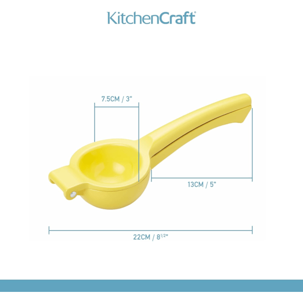 Citronpresser, håndholdt citronjuicer, 22,5 x 7,5 x 5 cm, gul