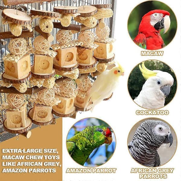 Extra Stora Tuggleksaker för Stora Fåglar, Lämplig Macaw