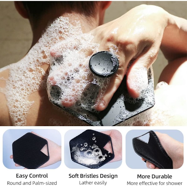 Duschborste, 2 st Silikon Ansikts- & Kroppsskrubb, Skonsam Exfoliering för Alla Hudtyper