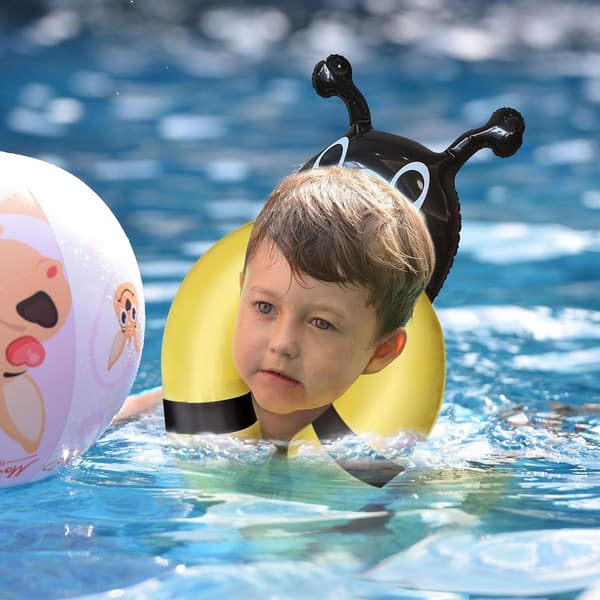 Badsäkerhetsväst för barn, Bi-design, 3-6 år, Uppblåsbar simväst för barn, strand och pool